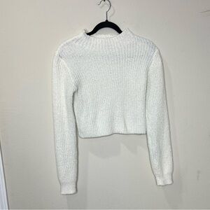 Zara White Textured Knit Top